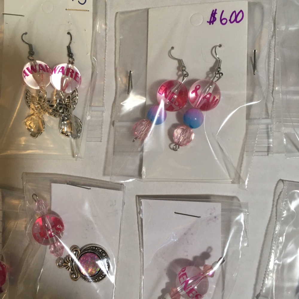 Breast cancer awareness handmade jewelry.